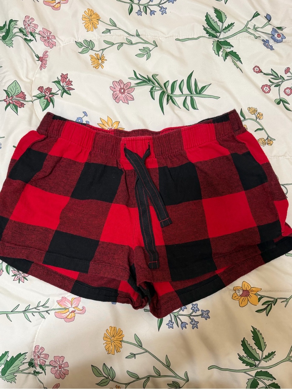 Old Navy Plaid Black and Red Pajama Shorts